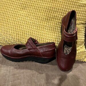 Burgundy Fly London Mary Janes size 10